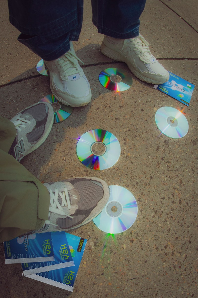 Extra Butter New Balance 2002R Collaboration Y2K CD Roms White Gray