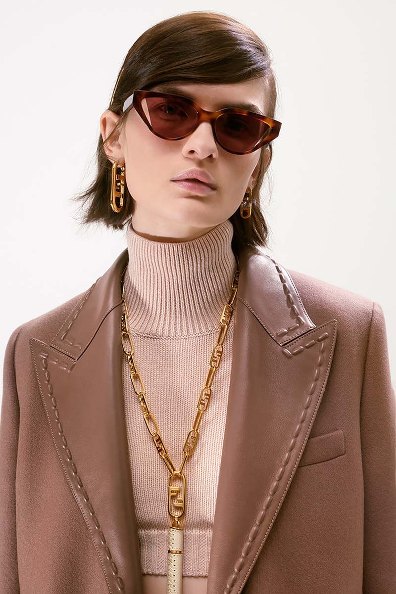 Fendi O'Lock Jewelry Collection Necklaces Earrings Accessories Gold
