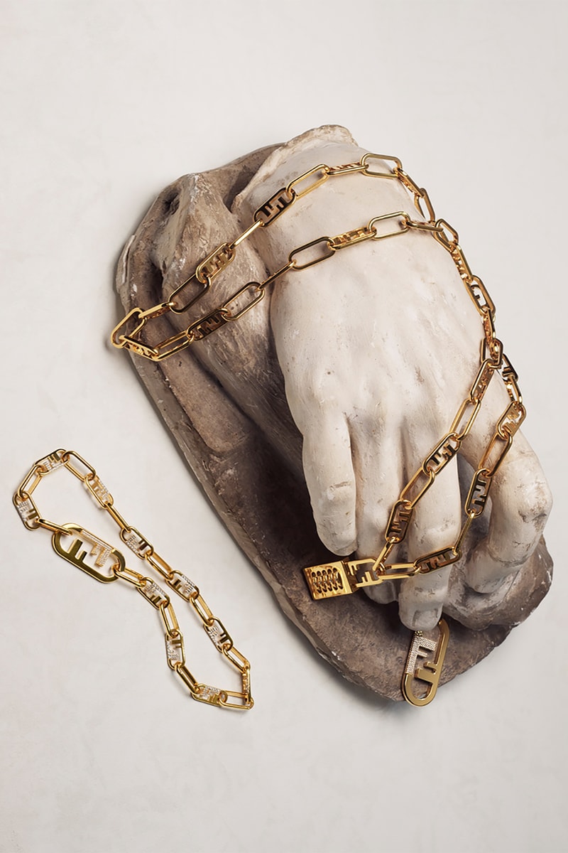 Fendi O'Lock Jewelry Collection Necklaces Earrings Accessories Gold