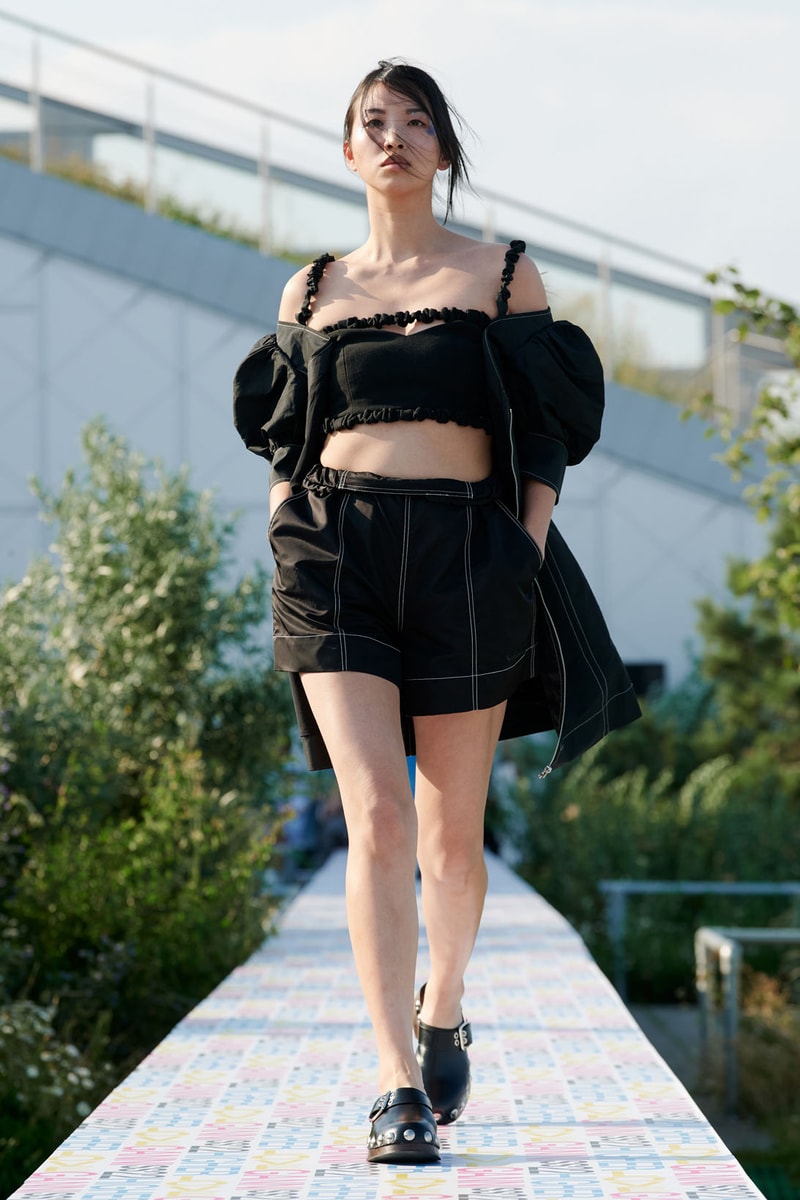 GANNI Spring/Summer 2022 SS22 Runway Copenhagen Fashion Week CPHFW Blouse Shorts TOp
