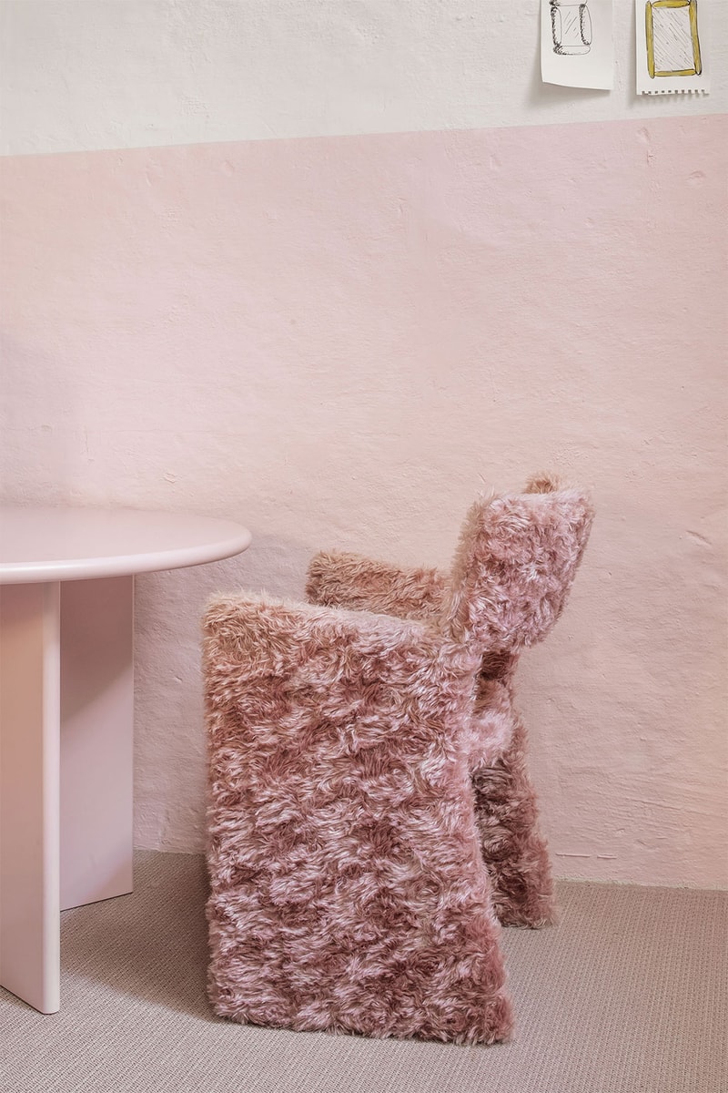 Massproductions Armchair Crown Easy Furry Raf Simons Kvadrat Table Pink