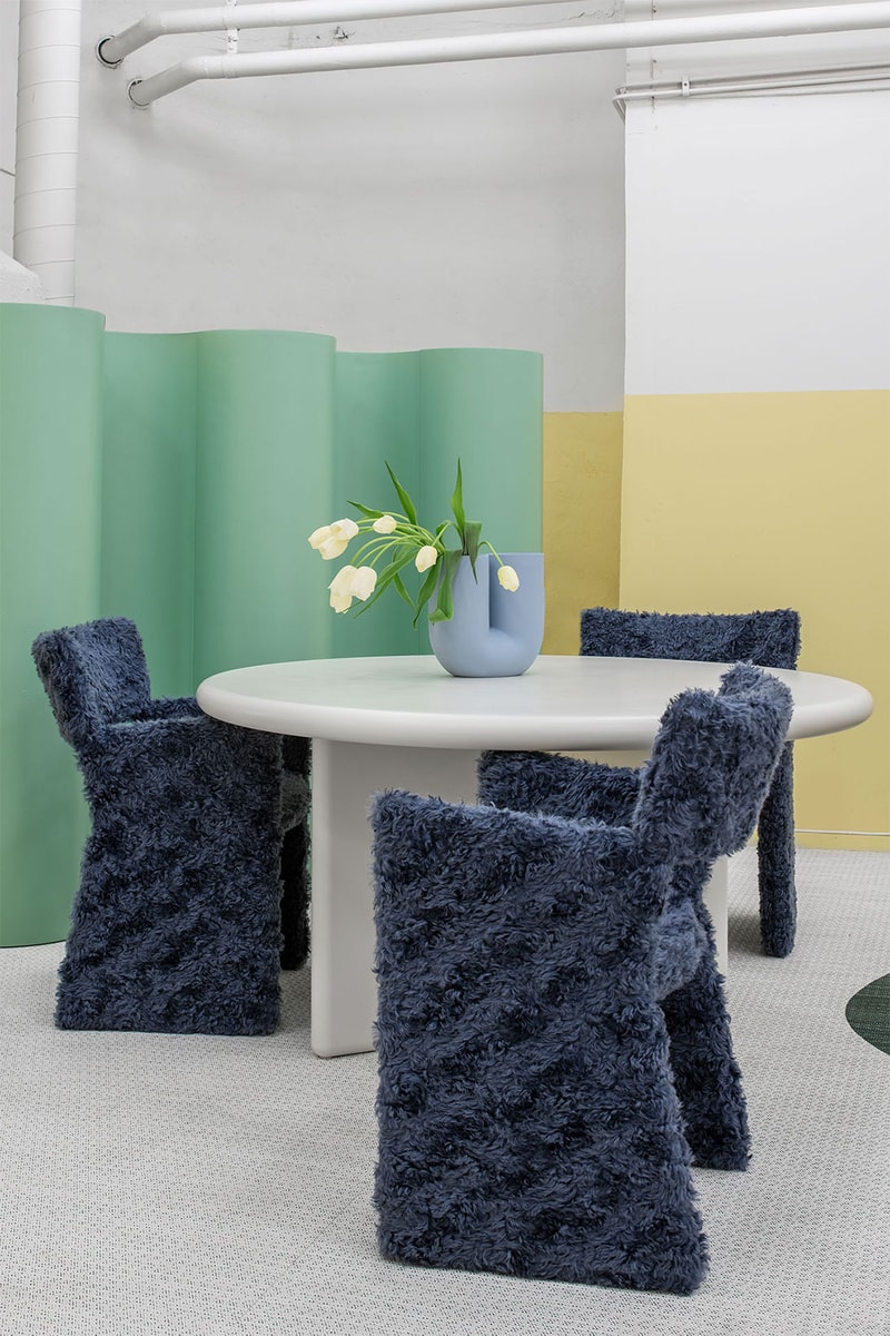 Massproductions Armchair Crown Easy Furry Raf Simons Kvadrat Table Vase Flowers