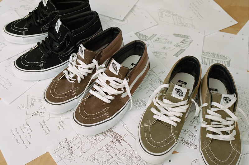 JJJJound Vault by Vans Style 37 Sk8-Mid VLT LX Skate Sneaker Collaboration Black Brown Green