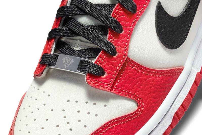 NBA Nike Dunk Low EMB Chicago Red Black White Sneakers Footwear Shoes Kicks Lateral