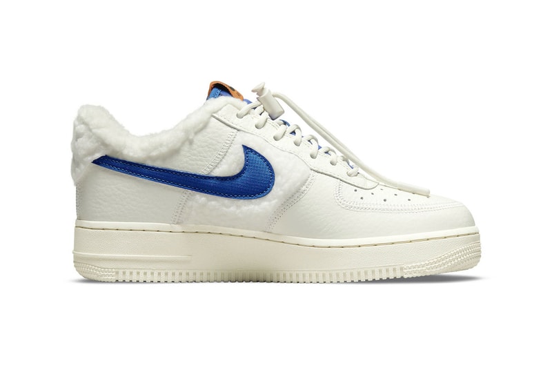 Nike Air Force 1 AF1 Low Sherpa Fleece Swoosh Medial Sides