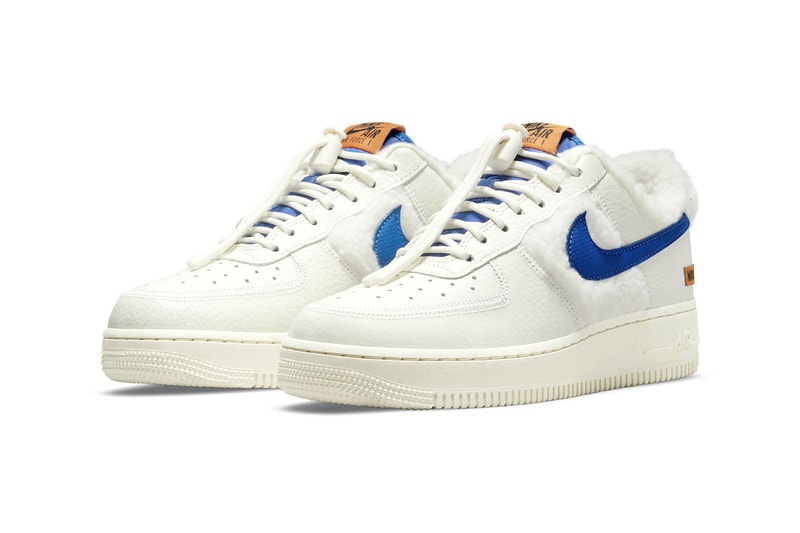 Nike Air Force 1 AF1 Low Sherpa Fleece Upper Swoosh Shoelaces