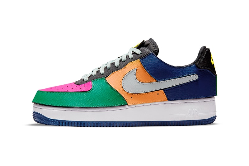 Nike Air Force 1/1 Black Lethal Fuchsia Orange Chalk Customizable Swoosh Upper