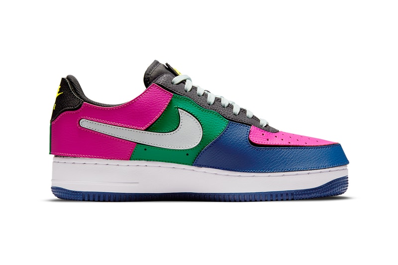 Nike Air Force 1/1 Black Lethal Fuchsia Orange Chalk Customizable Upper Swoosh