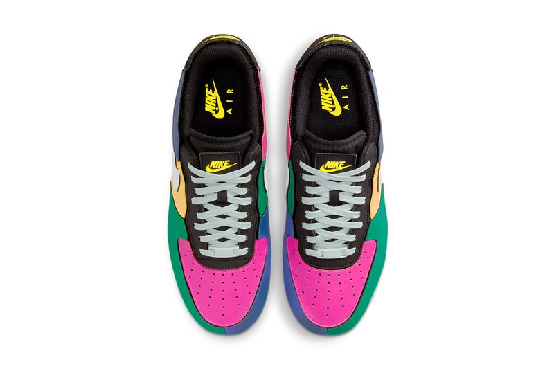 Nike Air Force 1/1 Black Lethal Fuchsia Orange Chalk Customizable Shoelaces Toe box Tongue