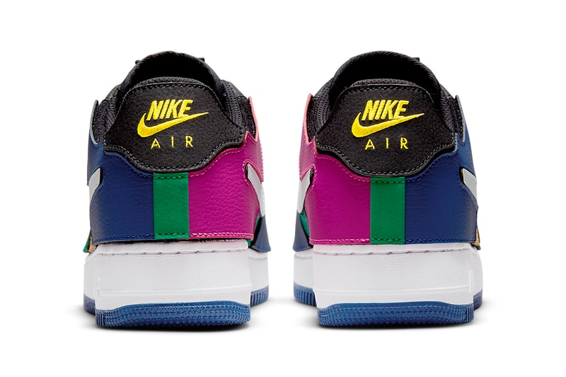 Nike Air Force 1/1 Black Lethal Fuchsia Orange Chalk Customizable Heel Logo
