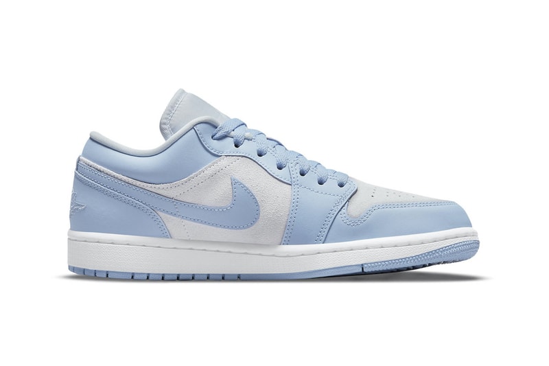 Nike Women's Air Jordan 1 AJ1 Low University Blue Swoosh Sides