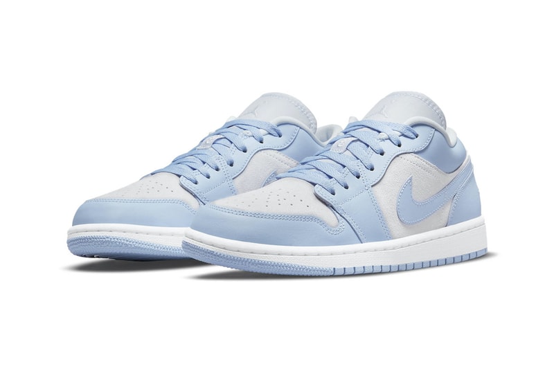 Nike Women's Air Jordan 1 AJ1 Low University Blue Upper Toe Box Shoelaces