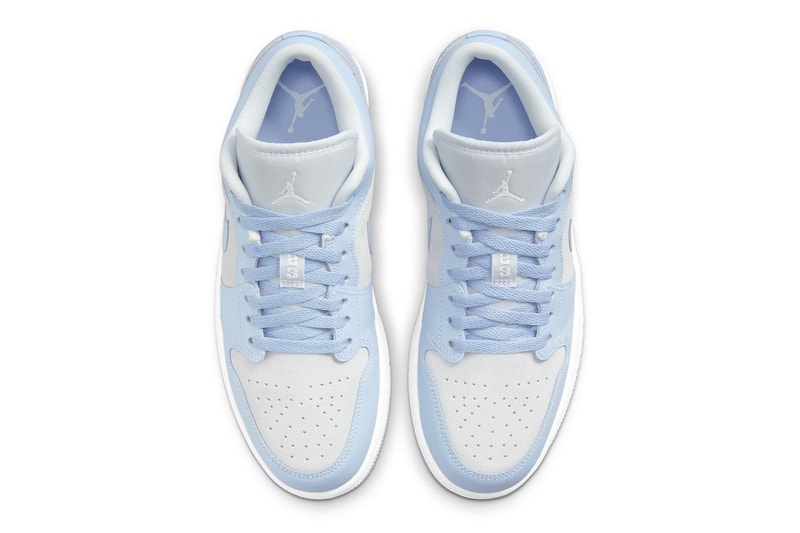 Nike Women's Air Jordan 1 AJ1 Low University Blue Upper Shoelaces Tongue Collar