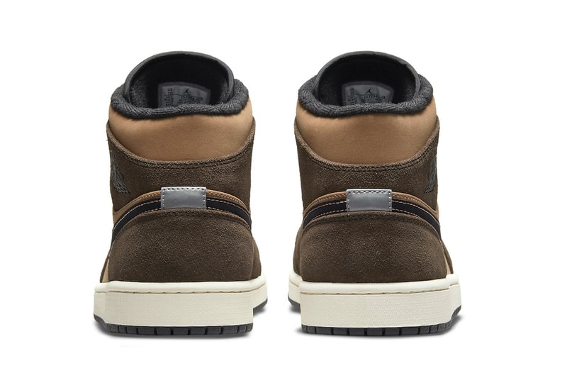 Nike Air Jordan 1 AJ1 Mid Brown Earth Heel Logo