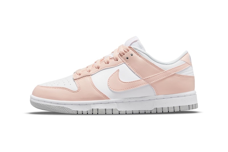 nike dunk low move to zero bubblegum pink white gray footwear shoes kicks lateral