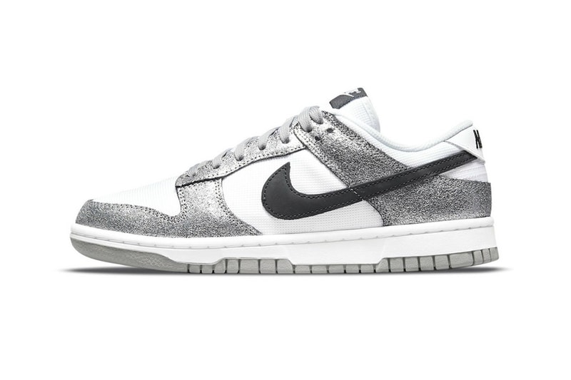 Nike Dunk Low Shimmer Sneakers Footwear Shoes Kicks Silver White Black