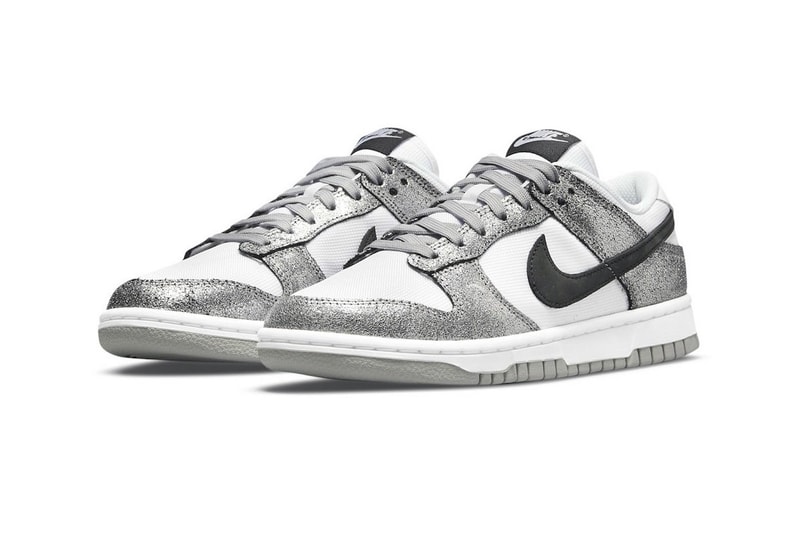Nike Dunk Low Shimmer Sneakers Footwear Shoes Kicks Silver White Black