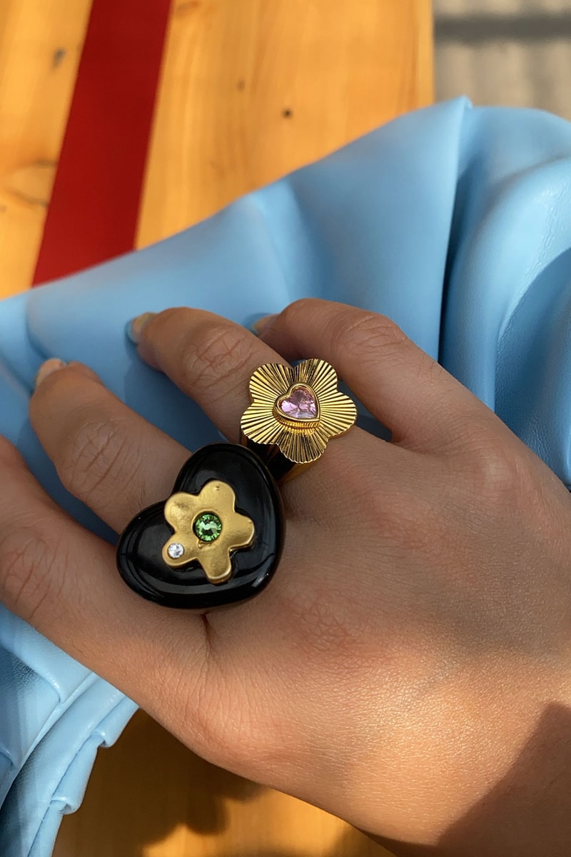 NOTTE Jewelry Brand Rings Heart Flower Shape Nails Gold
