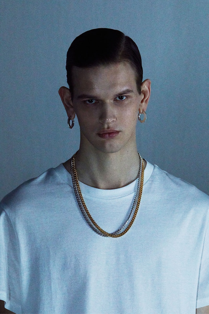 Numbering jewelry necklace chain earrings hoops gold