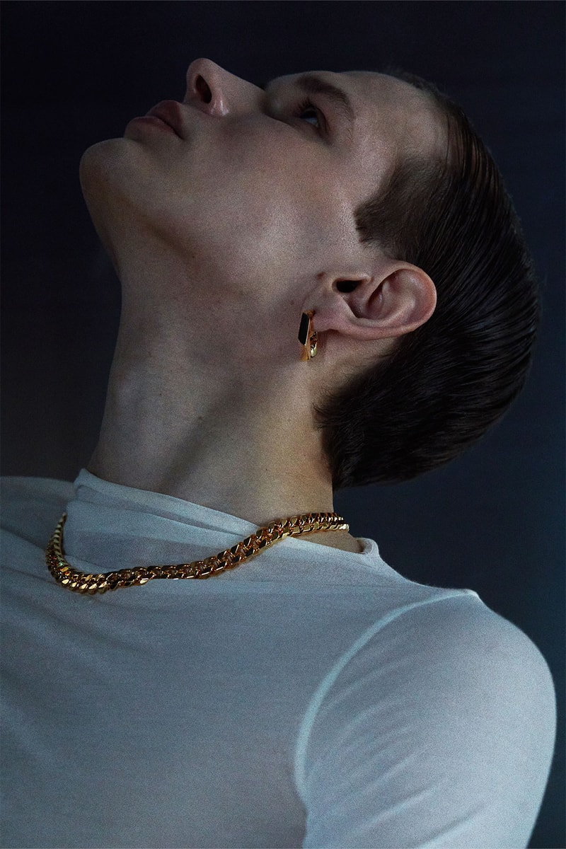 Numbering jewelry necklace chain earrings hoops gold