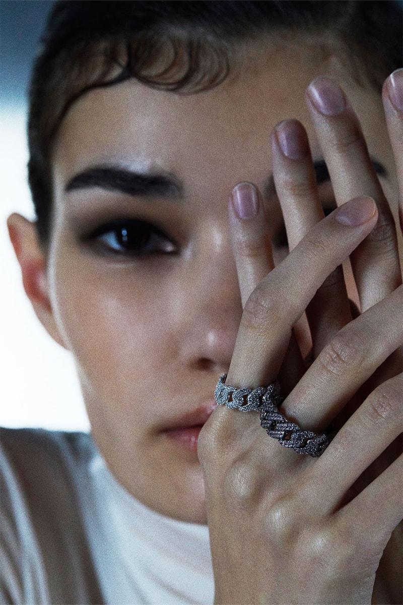 Numbering jewelry encrusted rings silver