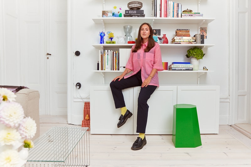 Paula Maso Happy Socks Creative Director Stockholm Home Tour Södermalm Sweden Designer Living Room Furniture Decor Bookshelf Coffee Table