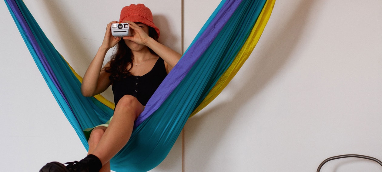Nicole McLaughlin Polaroid Collaboration Upcycled Camera Case Harness Top Photo Diary 