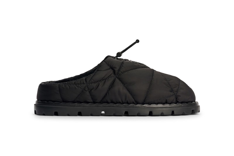Prada Black Padded Nylon Slippers Footwear Raf Simons