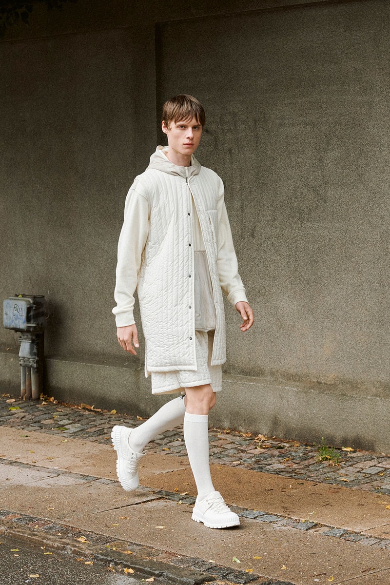 RAINS Spring Summer 2022 SS22 Collection Runway Padded Quilted Jacket Shorts
