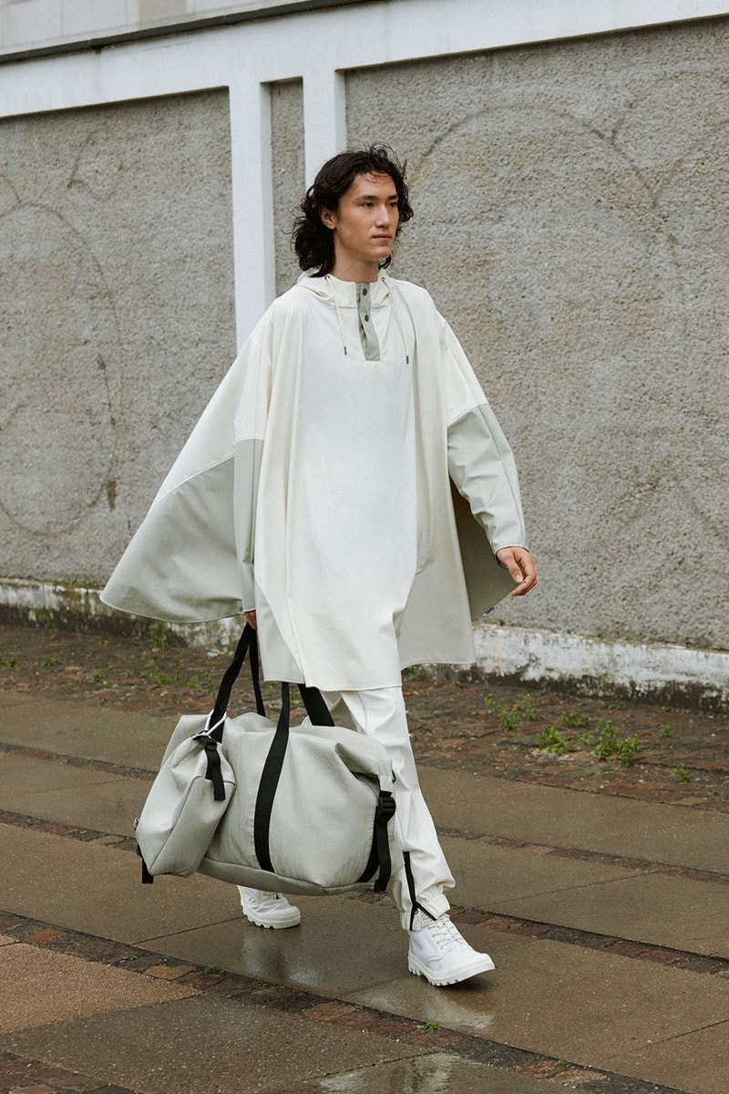 RAINS Spring Summer 2022 SS22 Collection Runway Poncho Pants Boots Bag