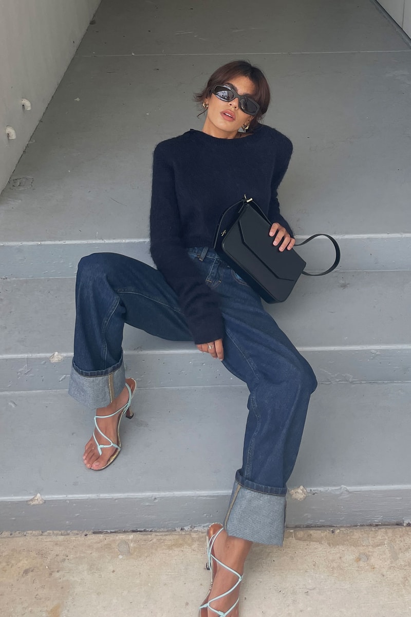 ROTATE MANU Atelier Footwear Collaboration Jeans Heels Straps