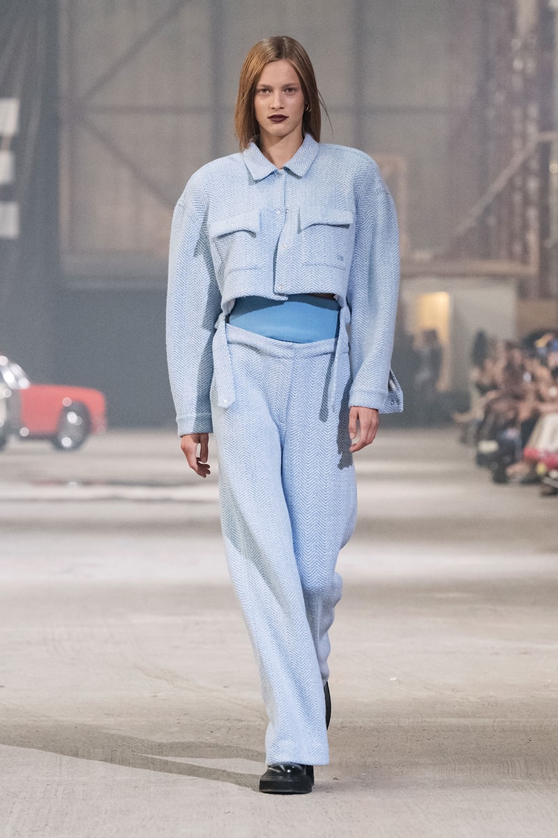 ROTATE Birger Christensen Spring/Summer 2022 SS22 Copenhagen Runway Jacket Pants Pastel Blue