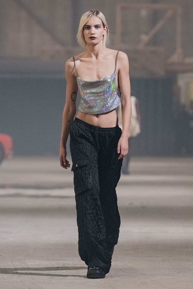 ROTATE Birger Christensen Spring/Summer 2022 SS22 Copenhagen Runway Metallic Silver Tank