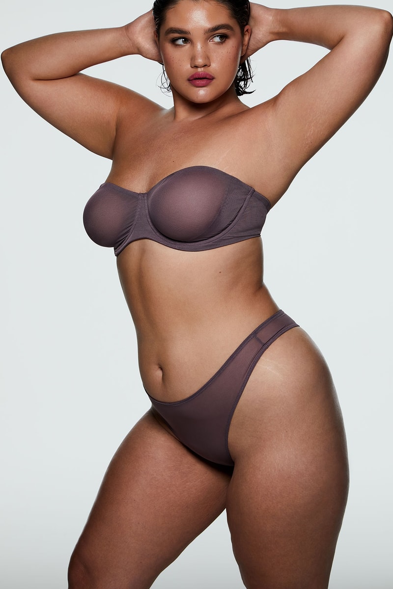 SKIMS Kim Karadashian Mesh Foundations Underwear Strapless Bra Panties High Rise