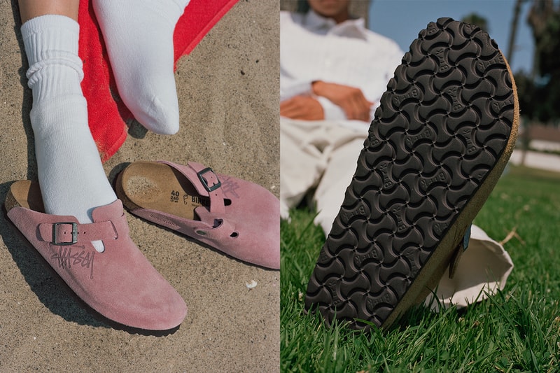 Stussy Birkenstock Boston Clogs Brown Pink Outsole