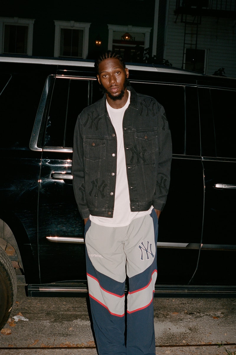 Supreme New York Yankees Fall Collection denim jacket trackpants tee tshirt