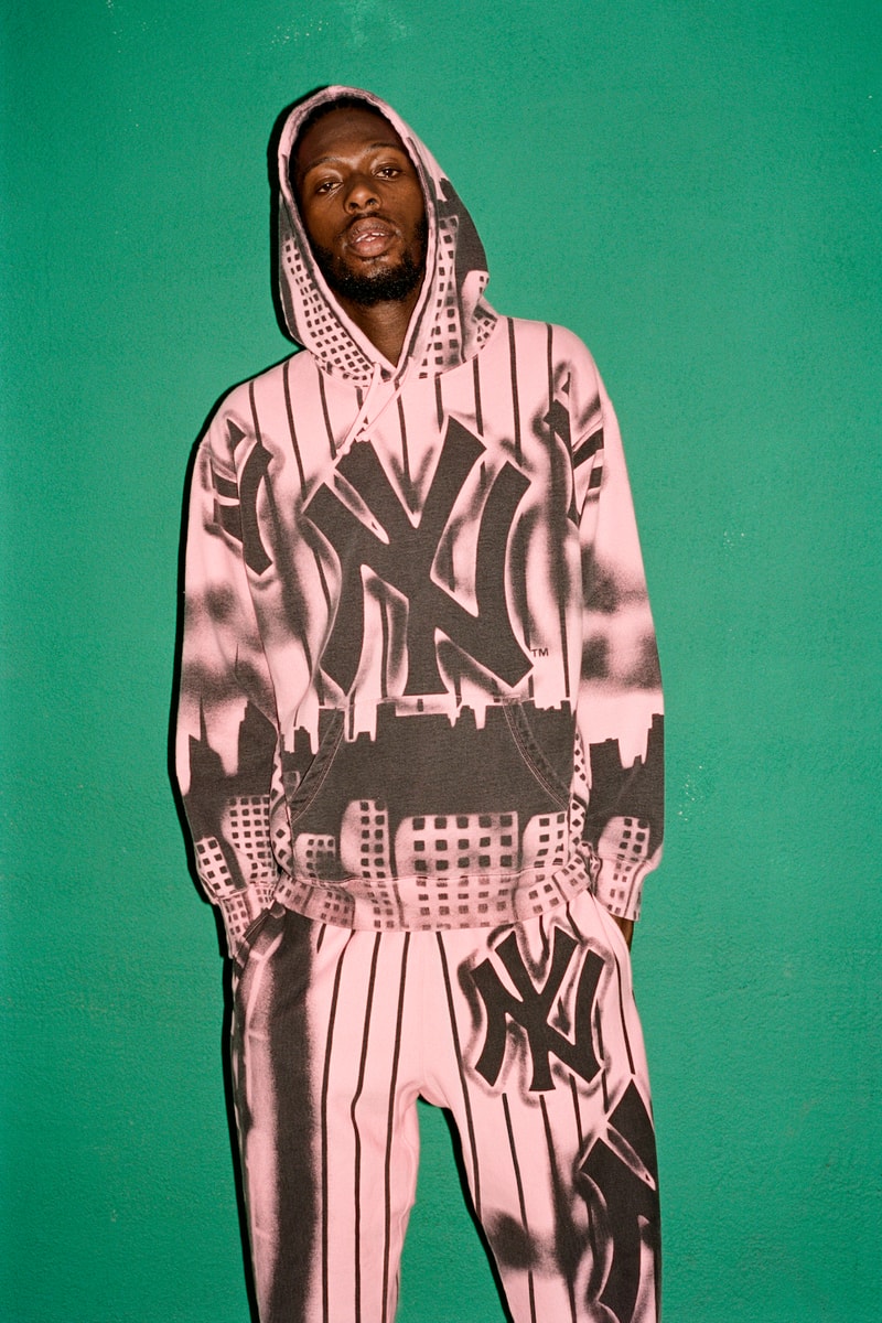 Supreme New York Yankees Fall Collection hoodie pink