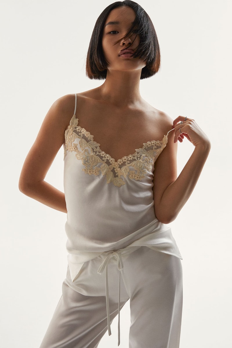 La Perla "ICONS WEARING ICONS" white masion camisole set
