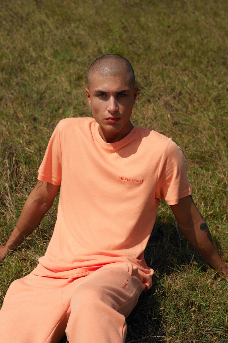 Les Benjamins' "Essentials 3.0" collection orange tee sweatpants mens