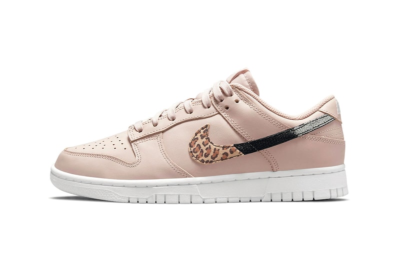 Nike Dunk Low "Animal Print" dusty pink side view