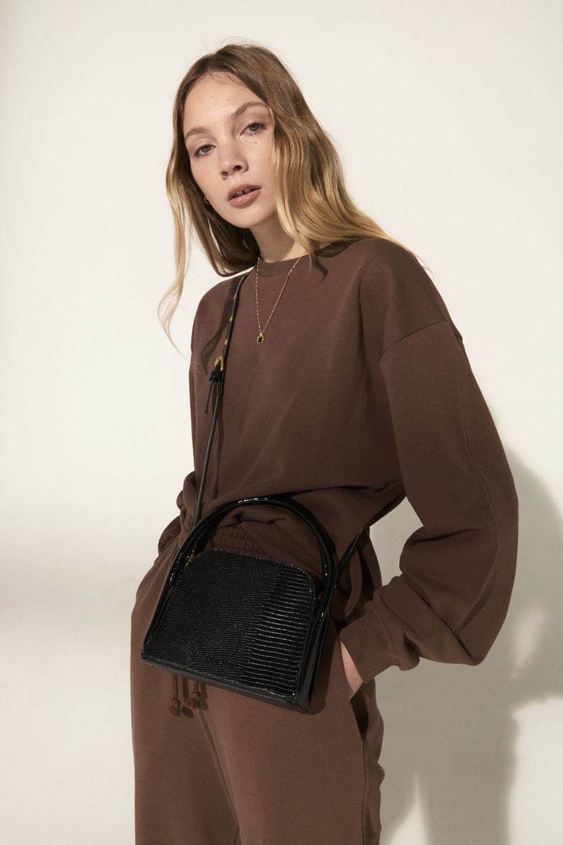 Brie Leon black beaded handbag