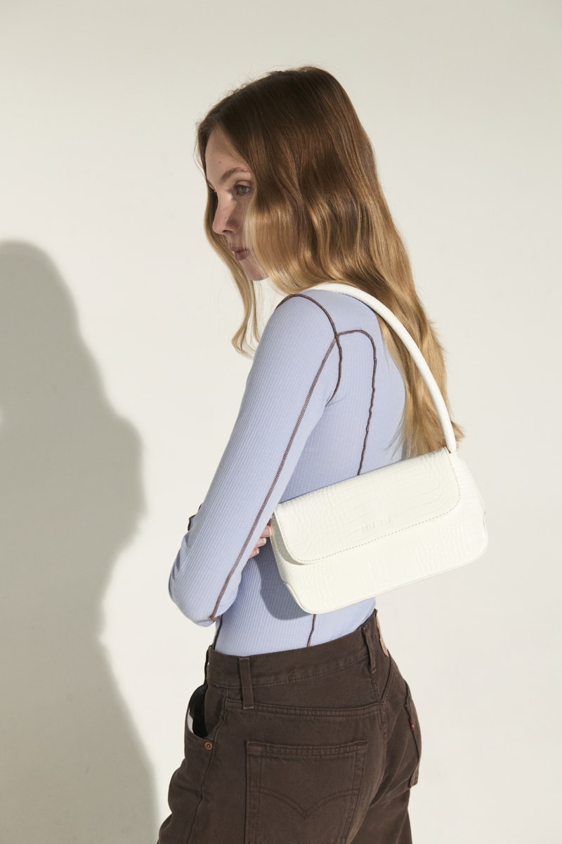 Brie Leon white vegan leather handbag