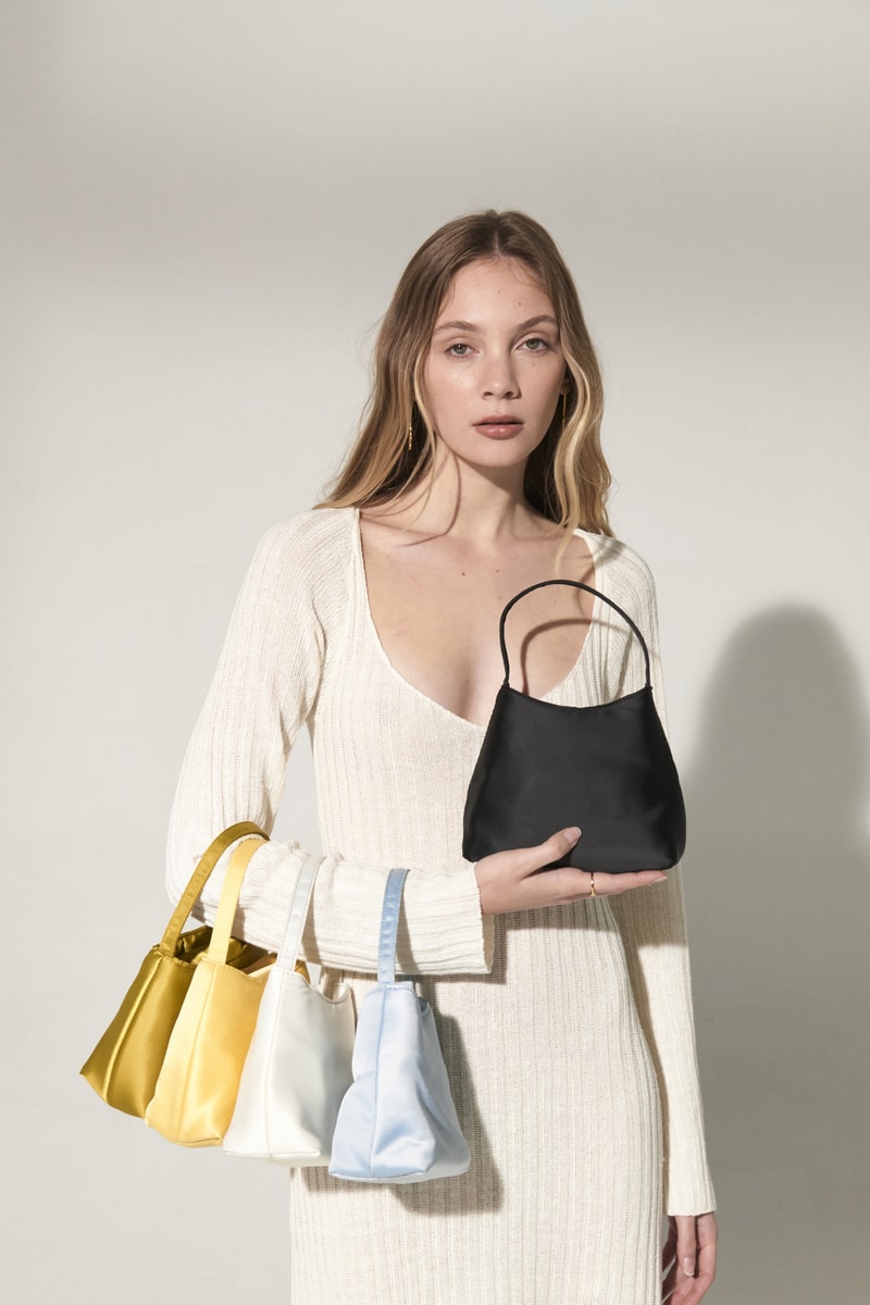 Brie Leon yellow white blue black vegan leather handbags