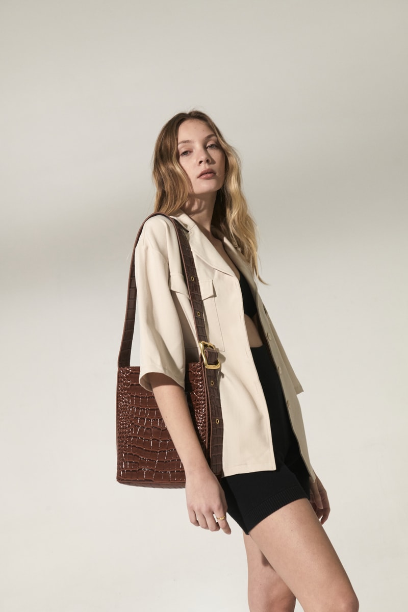 Brie Leon brown vegan leather handbag