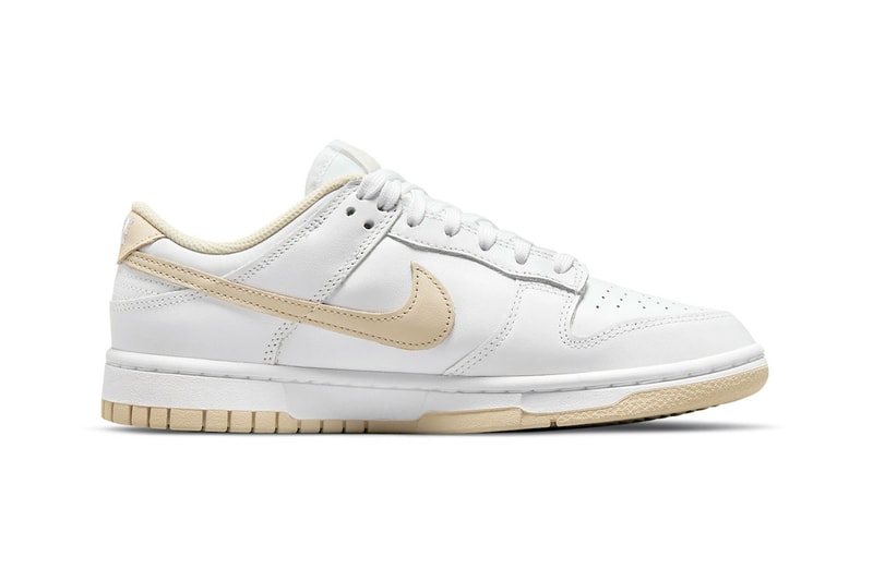Nike Womens Sneakers Dunk Low Pearl White Beige Footwear Shoes Kicks Lateral