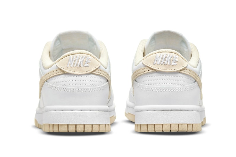 Nike Womens Sneakers Dunk Low Pearl White Beige Footwear Shoes Kicks Heel