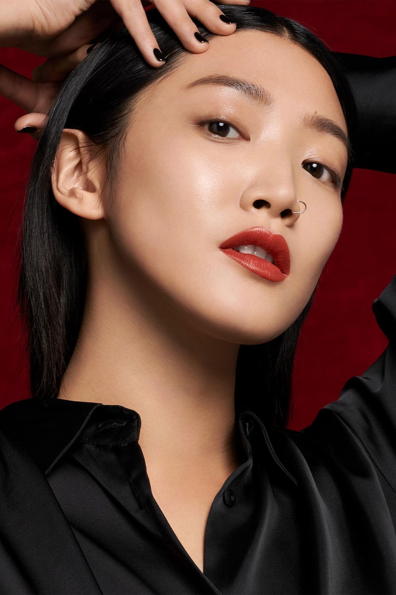 YSL Beauty “The Slim Velvet Radical” model red orange shade