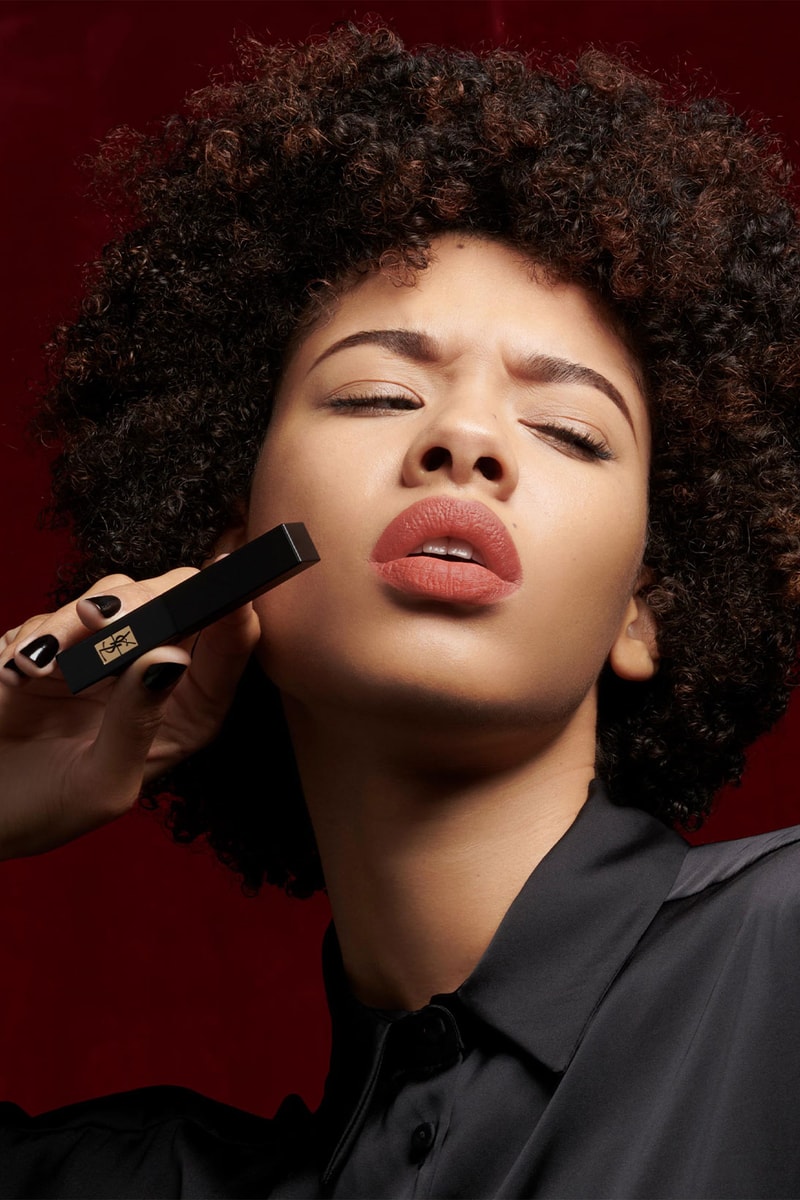 YSL Beauty “The Slim Velvet Radical” model nude brown shade