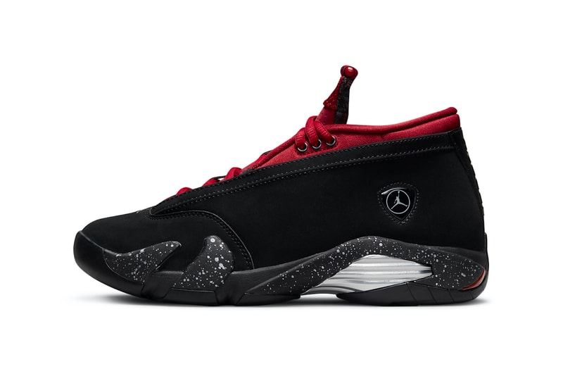 Nike Womens Air Jordan 14 AJ14 Low Red Lipstick Black Sneakers Footwear Kicks Sneakerhead Shoes Lateral