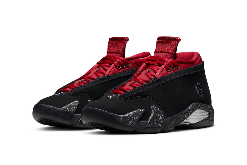 Nike Womens Air Jordan 14 AJ14 Low Red Lipstick Black Sneakers Footwear Kicks Sneakerhead Shoes Lateral